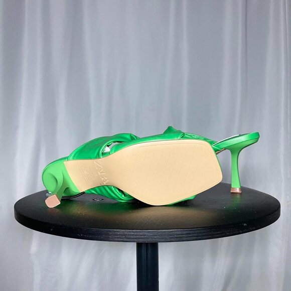 Zara Green Heel Sandal New - Picture 2 of 2